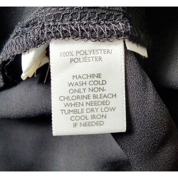 Ann Taylor Loft L Colorblock Pullover Roll Tab Sleeve Blouse Tan Black Eggshell - Picture 6 of 6